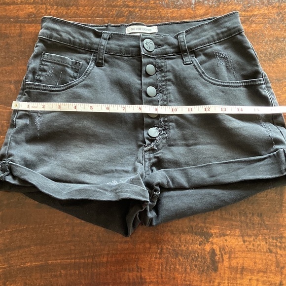 ONE Teaspoon Harlets High Rise Long Rise Fitted Twisted Cuff Hem Black Size 27 - Picture 11 of 12